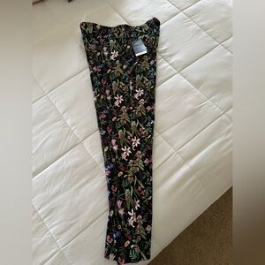 Floral Black Pants NWT sz 8